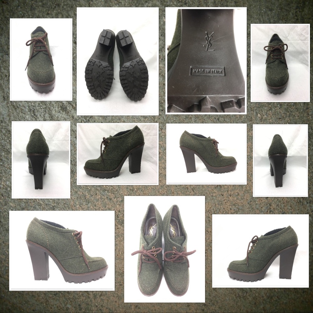 Ysl Wool Oxford Booties 8us/39eu View 4